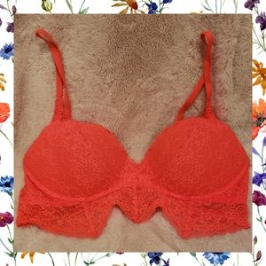 VS PINK Medallion Orange Lace Push Up